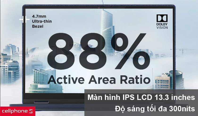 Màn hình 13.3 inches FullHD,