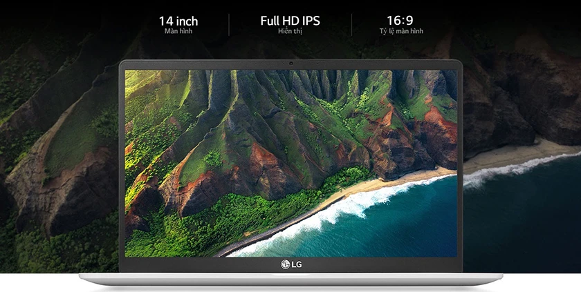 Thiết kế mỏng, nhẹ nhất, màn hình 14 inch, độ phân giải FullHD, tỉ lệ 16:9