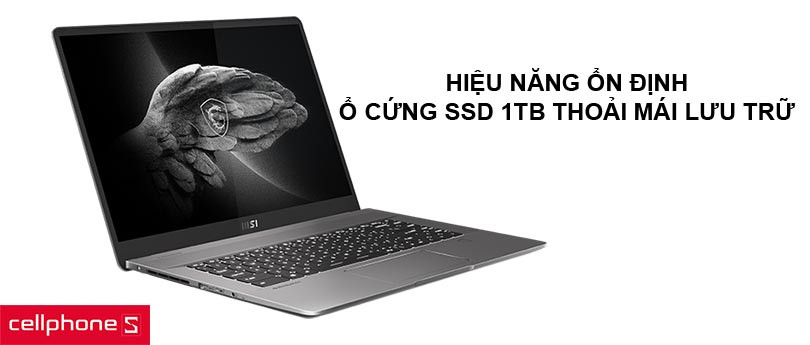 Hiệu năng ổn định với con chip i9, ổ cứng SSD 1TB thoải mái lưu trữ
