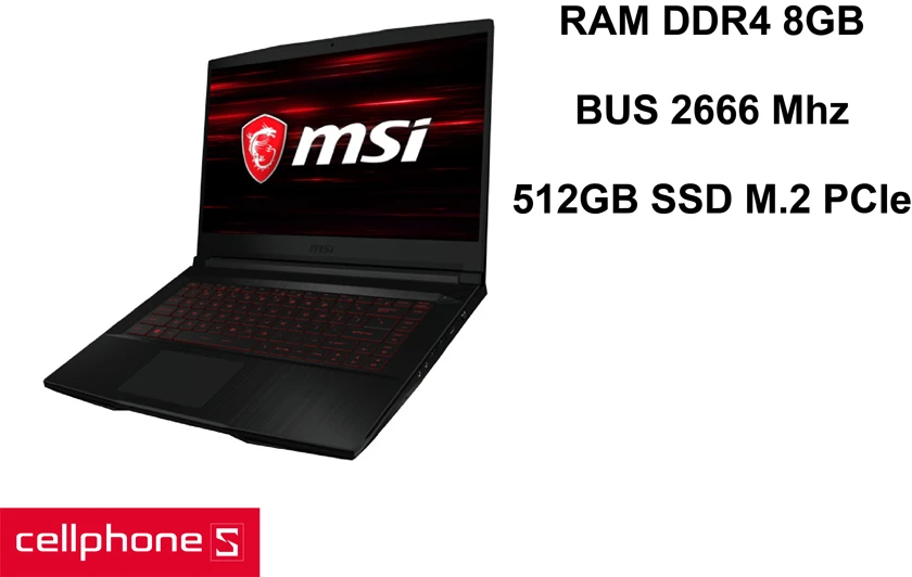 Lưu trữ thoải mái với ổ cứng 512GB và ram 8GB