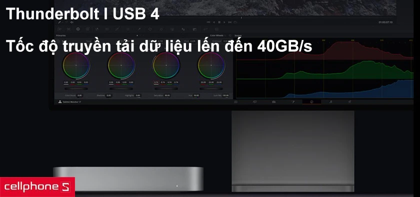 Cổng Thunderbot / USB 4 truyền tải dữ liệu lên đến 40GB/s, HDMI 2.0 truyền màn hình độ phân giải cao