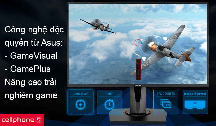 Công nghệ Asus GameVisual độc quyền và chế độ GamePlus độc quyền