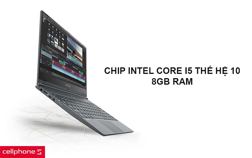 Hiệu năng mạnh với chip Intel core i5 thế hệ 10, 8GB RAM