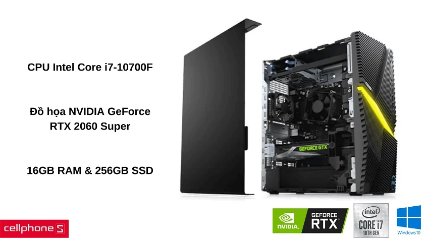 Hiệu năng khủng đến từ Intel Core i7-10700F và GeForce RTX 2060 Super