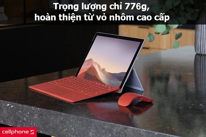Trọng lượng chỉ 770g, hoàn thiện từ vỏ nhôm cao cấp