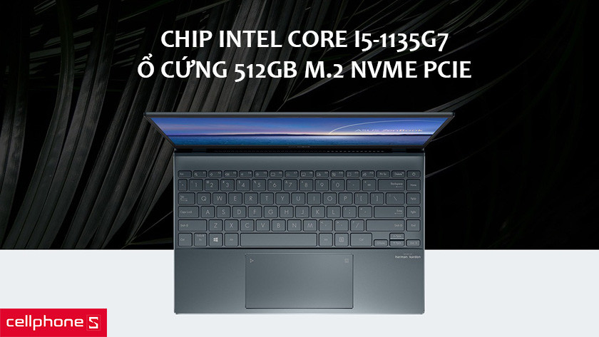 Chip Intel Core i5-1135G7, ổ cứng 512GB M.2 NVMe PCIe tốc độ cao