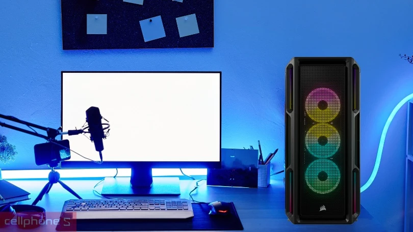Case máy tính Corsair ICUE 5000T RGB - Kích thước 560 x 251 x 530(mm) gọn nhẹ 