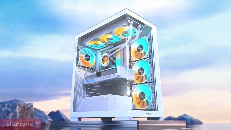 Case máy tính Gigabyte C500 Panoramic Stealth Ice GB C500PI ST mát mẻ, sống động