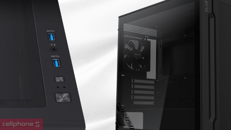 Cổng kết nối của case máy tính Gigabyte Gigabyte C102 Glass C102G