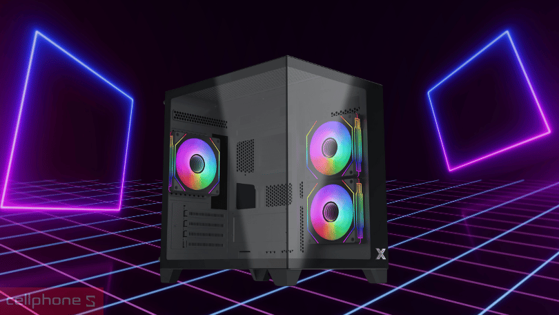 Khả năng hỗ trợ tản nhiệt và cổng kết nối của case máy tính Xigmatek Aqua M Nano 3GF (3 FAN) M-ATX