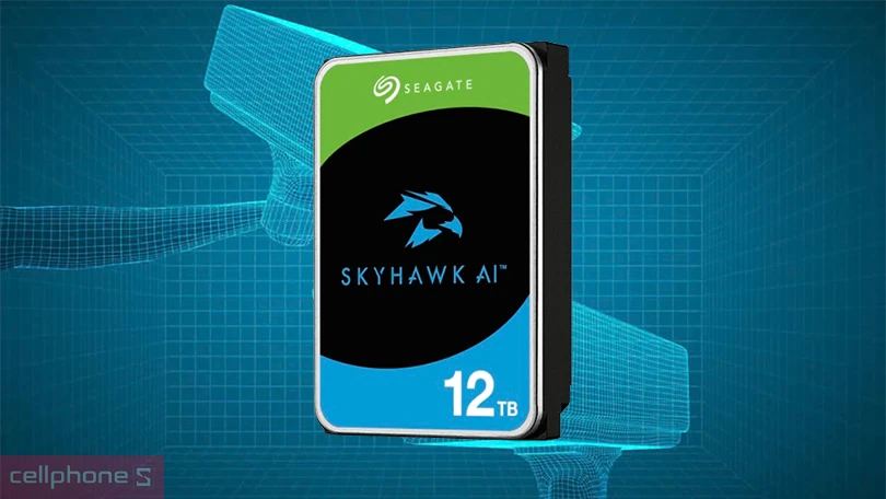 Ổ cứng HDD Seagate SkyHawk AI 3.5 inch SATA 3 7200RPM 12TB - Lưu trữ mọi khoảnh khắc, truy xuất tức thì