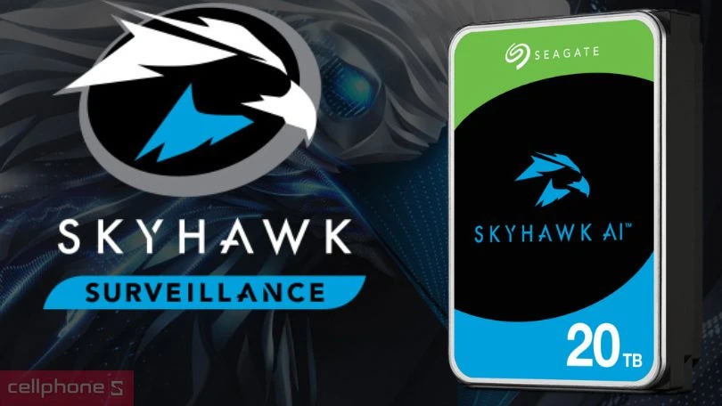 Ổ cứng HDD SEAGATE SKYHAWK AI 3.5&#34; SATA 3 7200RPM 20TB dung lượng khủng, bền bỉ, siêu tốc