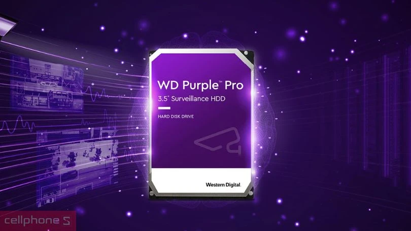 Ổ cứng HDD WD Purple Pro 3.5&#34; SATA 3 7200RPM 12TB siêu khủng, thoả sức lưu trữ