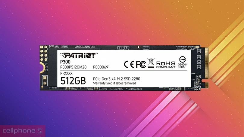 Dung lượng ổ cứng SSD Patriot P300 NVME 512GB