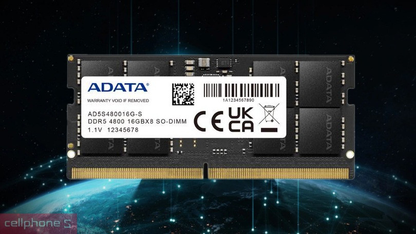 RAM laptop Adata 4800MHZ DDR5 8GB – Tần số cao, tăng tốc độ