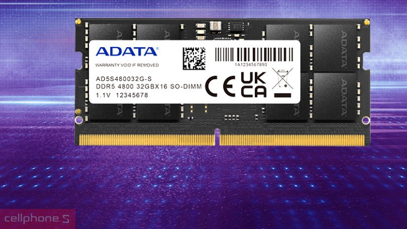 RAM laptop Adata 4800MHZ DDR5 8GB – Tần số cao, tăng tốc độ