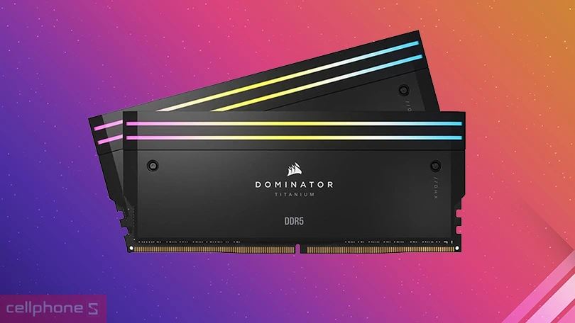 RAM PC Corsair Dominator Titanium RGB DDR5 6400MT/s 96GB - Sức mạnh vượt trội, tản nhiệt hiệu quả