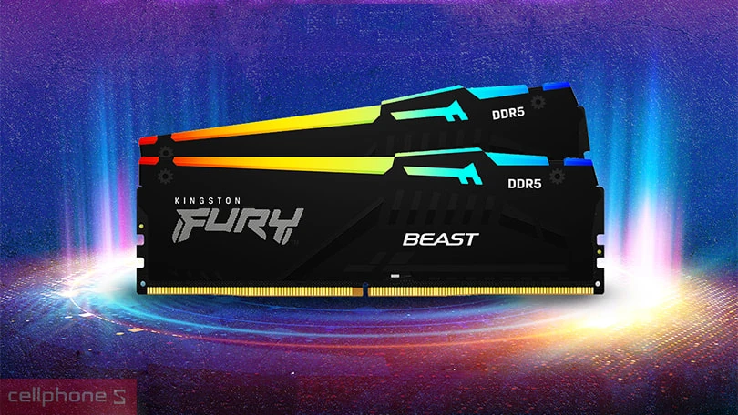 Thiết kế RAM Kingston Fury Beast RGB DDR5 5600MHz 16GB