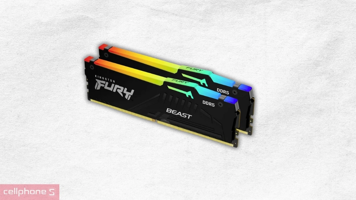 Dung lượng đa nhiệm ấn tượng của RAM Kingston Fury RGB DDR5 6000MHz 32GB KF560C36BBE2AK2-32WP