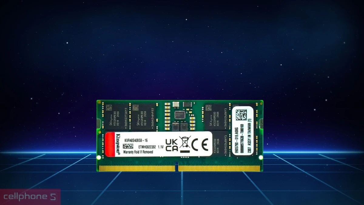 RAM Kingston DDR5 5600MHz 16GB KVR56S46BS8-16WP sở hữu dung lượng bộ nhớ lên tới 16GB
