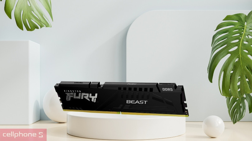 Ram PC Kingston Fury Beast Black 16GB 4800MHz DDR5 KF548C38BB-16