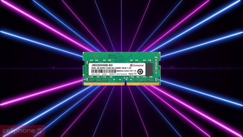 Khả năng tiết kiệm điện năng, tối ưu thời gian vận hành của RAM laptop Transcend DDR4 3200MHz 8GB JM3200JSB-8GB