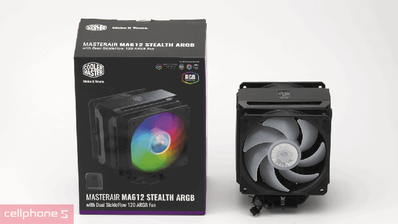 Tản nhiệt khí MASTERAIR MA612 Stealth - Làm mát vượt trội, tương thích cao