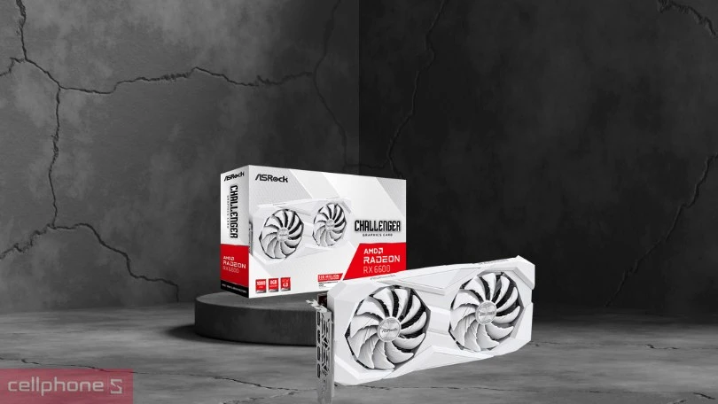 Thiết kế VGA Asrock AMD Radeon RX 6600 Challenger White 8GB
