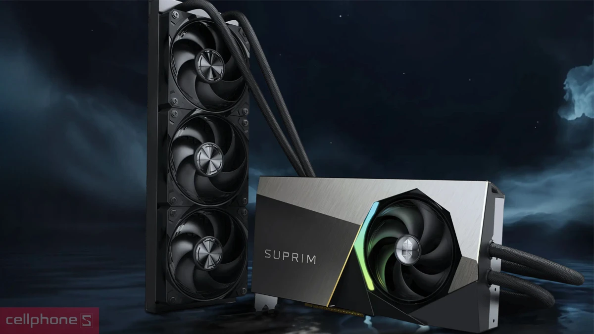 Hệ thống tản nhiệt của VGA MSI Geforce RTX 5090 32G Suprim Liquid SOC