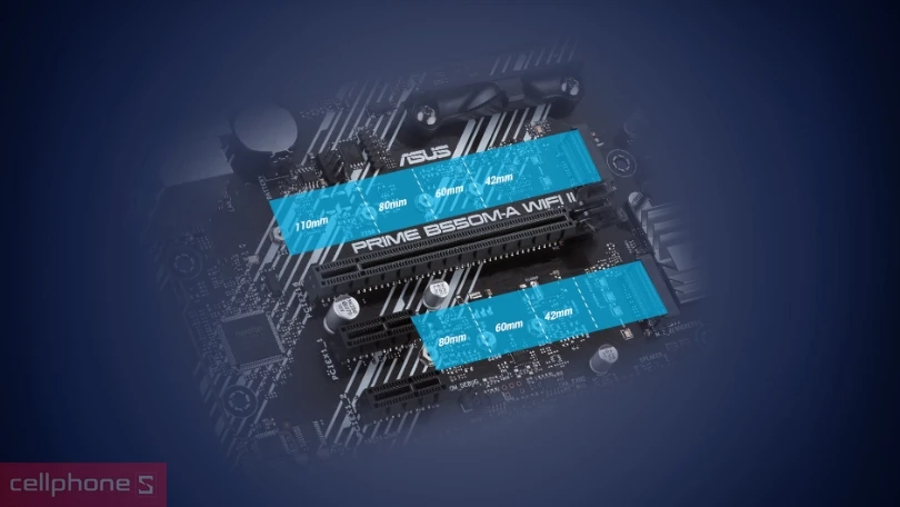 Mainboard Asus Prime B550M-A WIFI II - Nâng cấp dễ dàng, làm mát hiệu quả