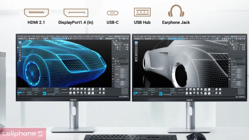 Cổng kết nối màn hình Asus Proart PA27JCV 27 inch