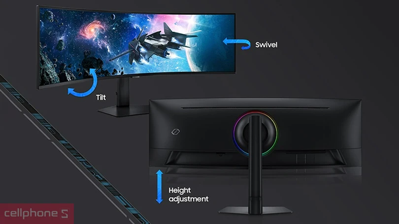 Thiết kế màn hình gaming Samsung Odessey G9 LS49CG954EEXXV 49 inch