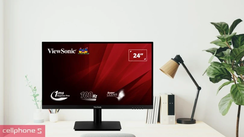 màn hình Viewsonic VA2406-H 100Hz có kết nối đa dạng và tiện ích