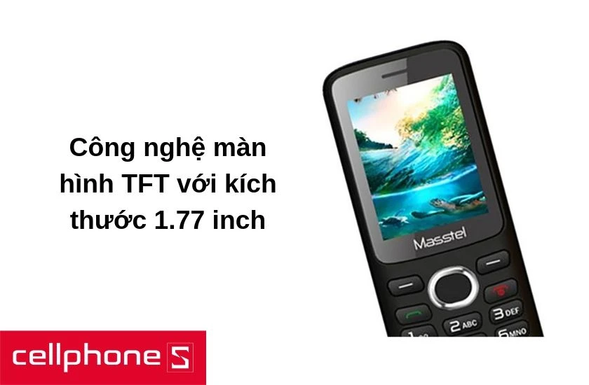 công nghệ màn hình TFT với kích thước 1.77 inch 