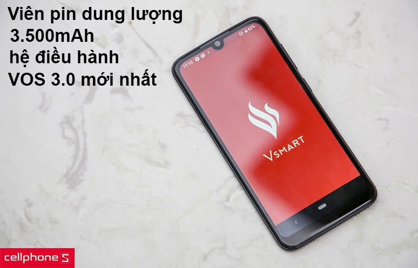 Viên pin dung lượng 3.500mAh, hệ điều hành VOS 3.0 mới nhất