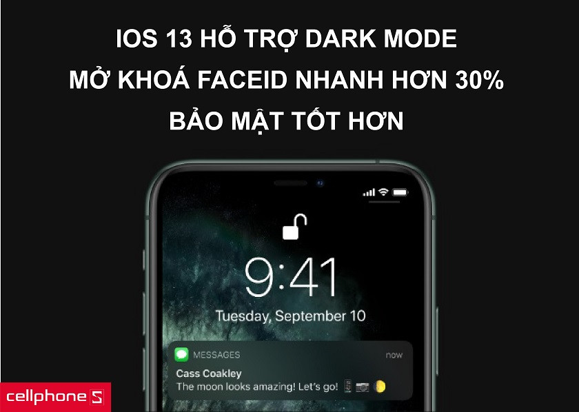 Hệ điều hành iOS 13 hỗ trợ mở khoá FaceID tốt hơn và bảo mật hơn