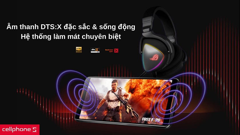 Âm thanh stereo DTS:X đặc sắc, hệ thống làm mát chuyên biệt cho dòng ROG Phone