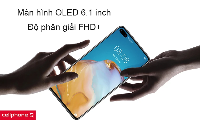 Màn hình đục lỗ, cong 2.5D OLED 6.1 inch