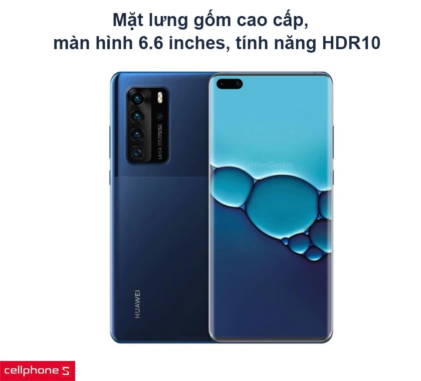 Mặt lưng gốm cao cấp, màn hình 6.6 inches, tính năng HDR10