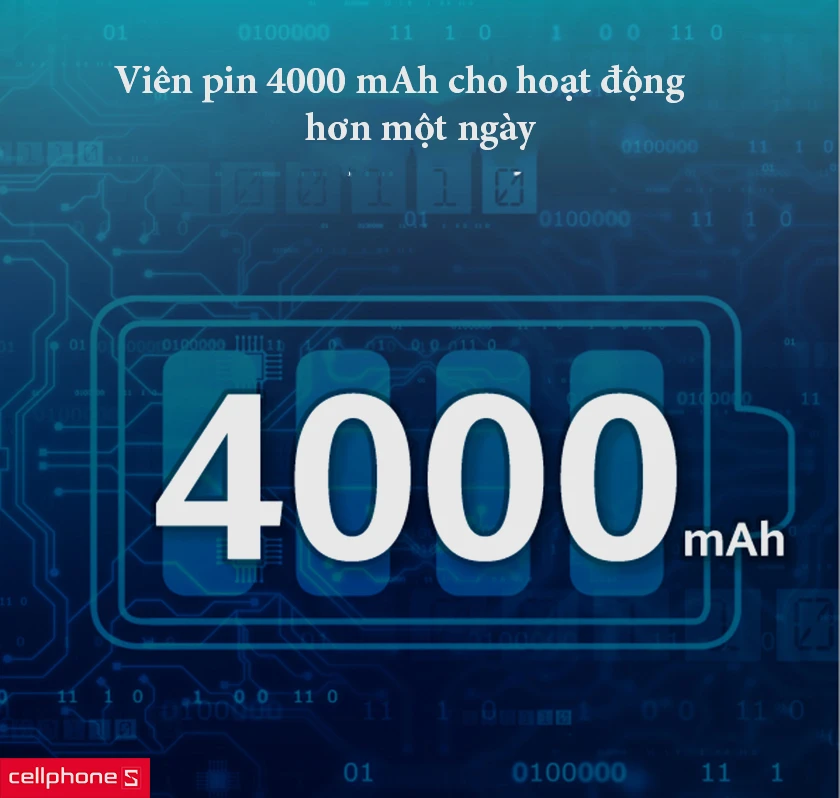 dung lượng pin bền bỉ đến 4000mAh