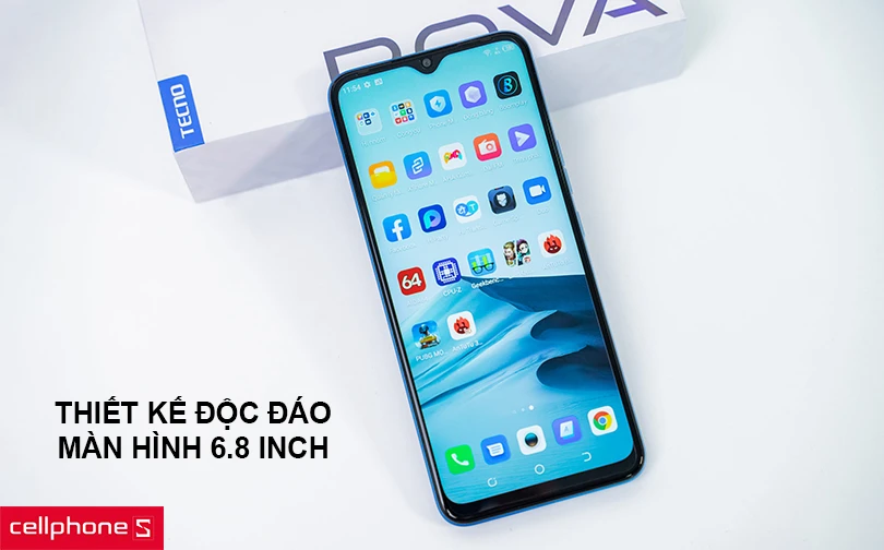 Thiết kế độc đáo, màn hình 6.8 inch kích thước lớn