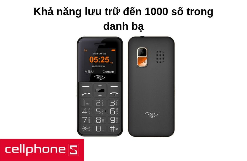 Itel It2580 cấu hình ổn trong tầm giá cùng khả năng lưu trữ đến 1000 số trong danh bạ