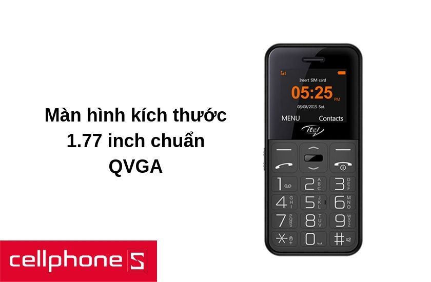 Trang bị màn hình 1.77 inch chuẩn QVGA cho khả năng hiển thị tốt