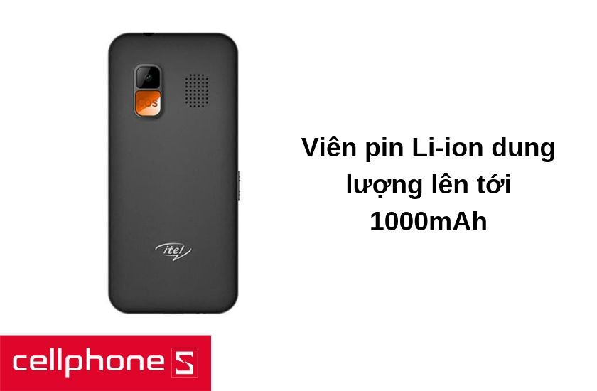 Thời lượng pin dài dung lượng đến 1000mAh