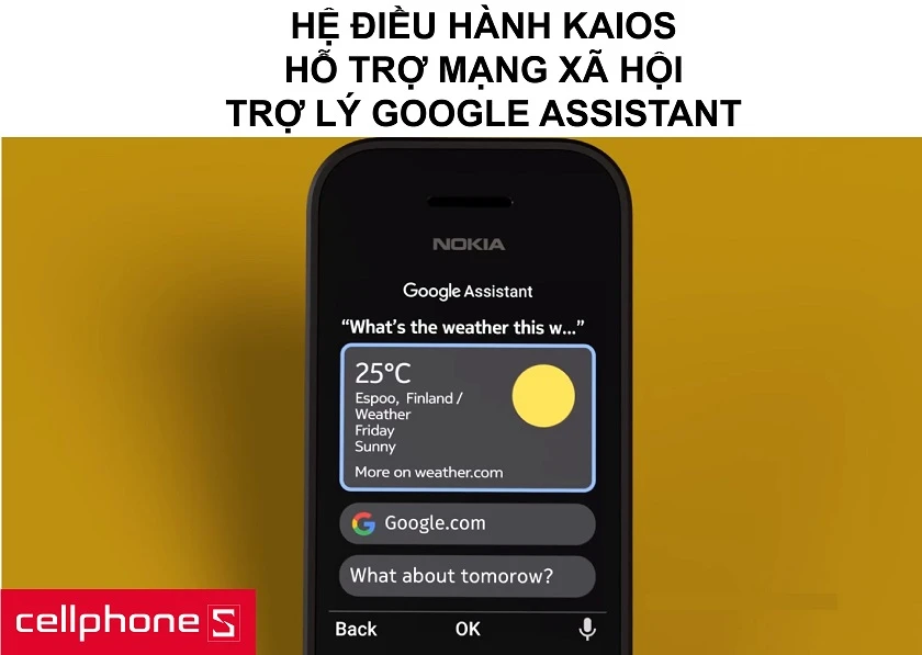 Hệ điều hành KaiOs được trang bị trợ lý ảo Google Assistant tiện dụng