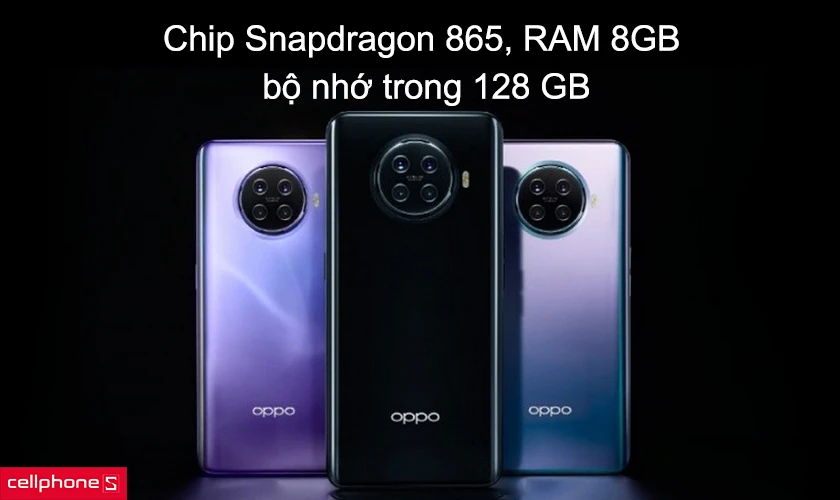 Chip Snapdragon 865, RAM 8GB, bộ nhớ trong 128 GB