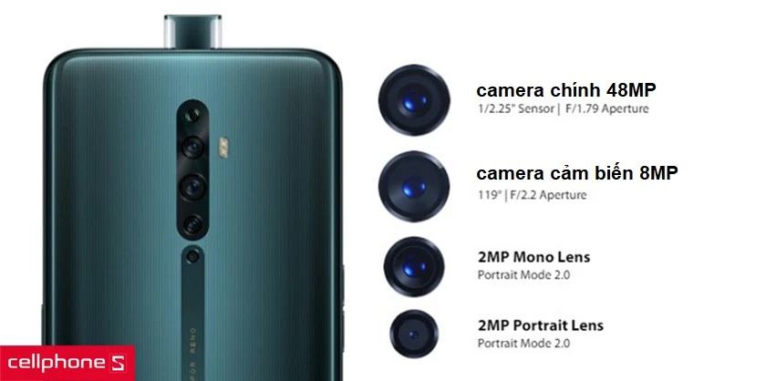 Oppo Reno 2F với trang bị 4 camera sau, hỗ trợ chụp ảnh góc rộng