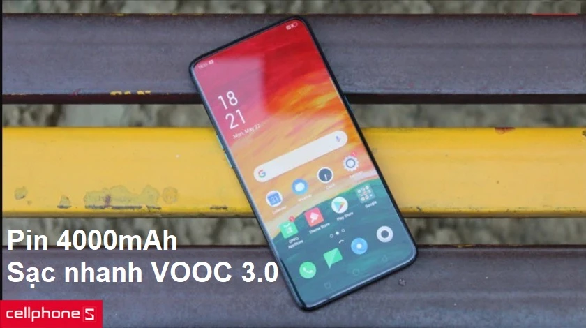 Oppo Reno 2 với dung lượng pin khủng 4000 mAh và hỗ trợ sạc nhanh