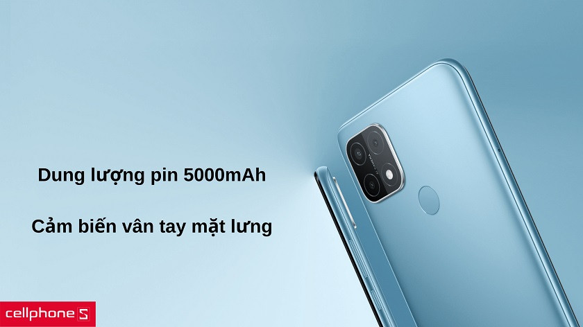 Dung lượng pin 5000mAh, tích hợp bảo mật vân tay