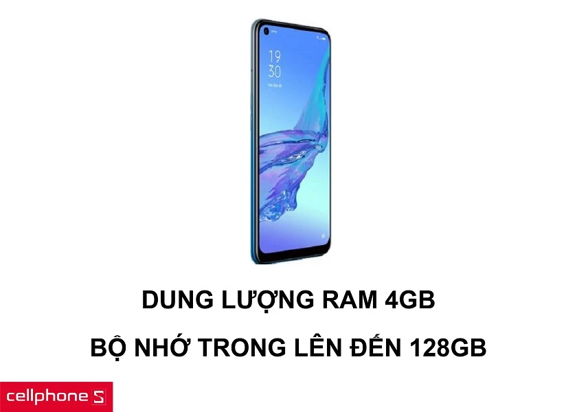 Dung lượng RAM 4GB cho đa nhiệm thoải mái